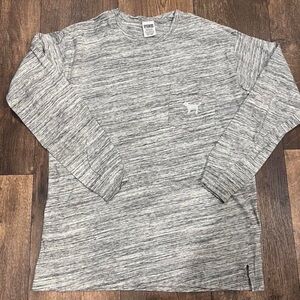 Victoria's Secret Heather Gray Long Sleeve Bling Tee